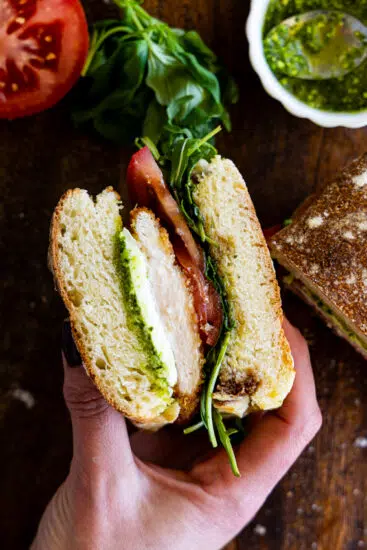 Chicken Caprese Sandwich.