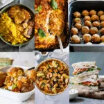 Collage image for a weekly meal plan.