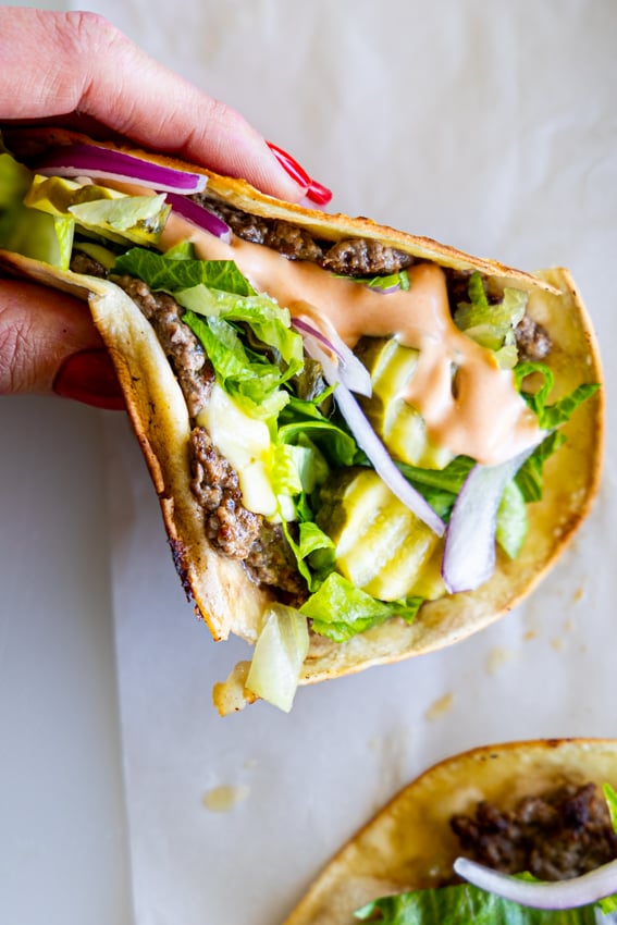 Big Mac smashed burger tacos.