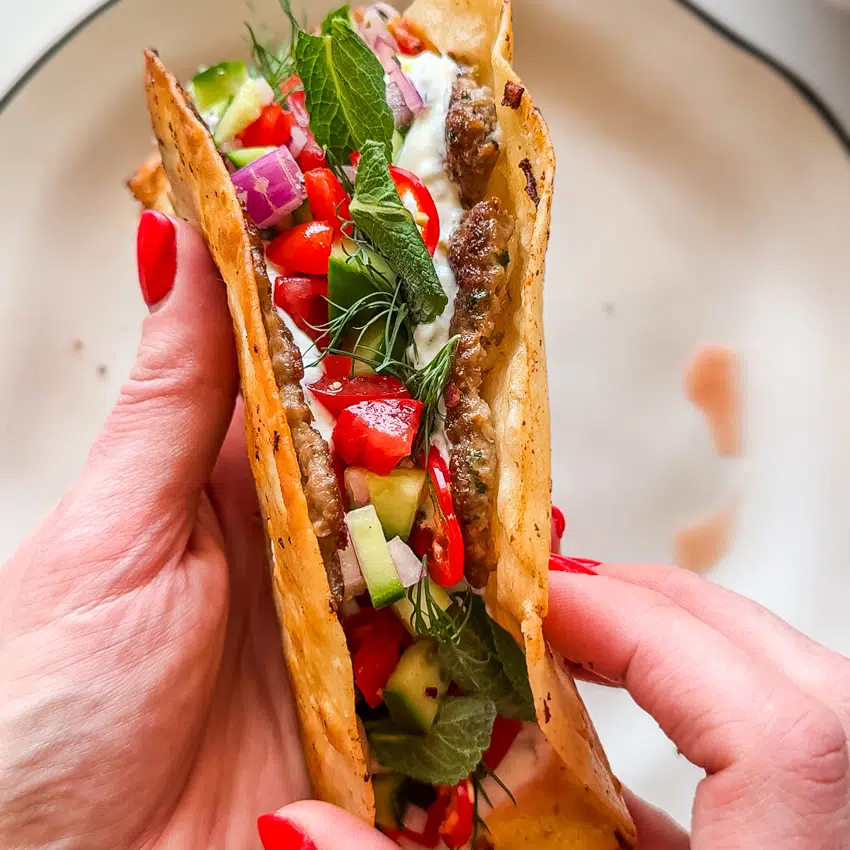 Easy Smashed Lamb Wraps.