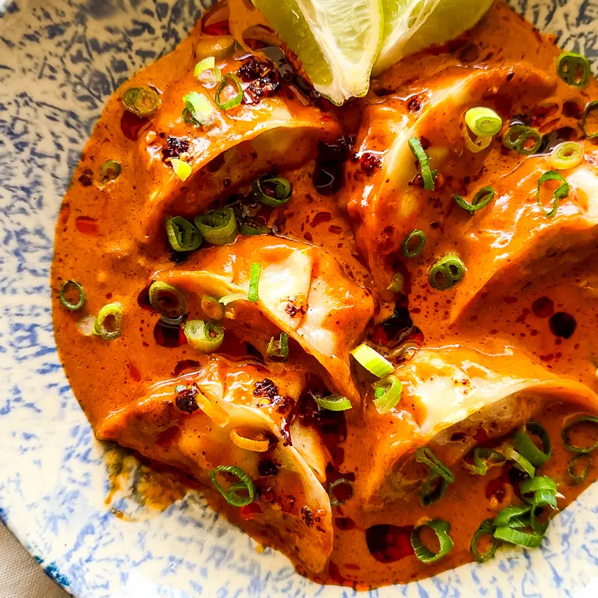 One Pan Baked Dumplings