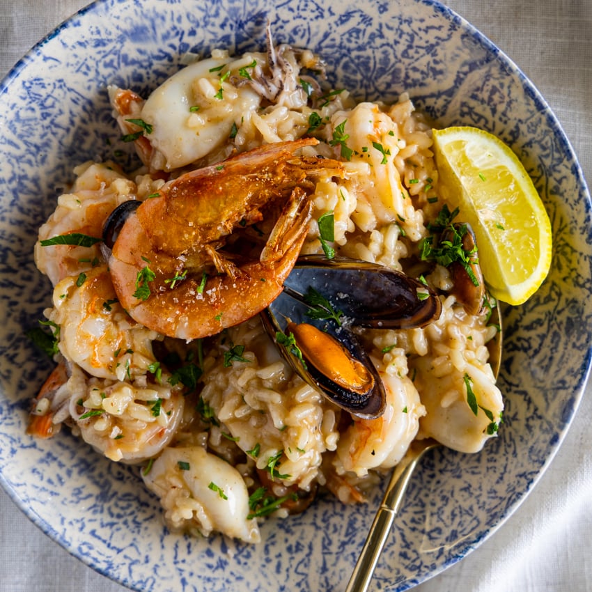 Seafood risotto.