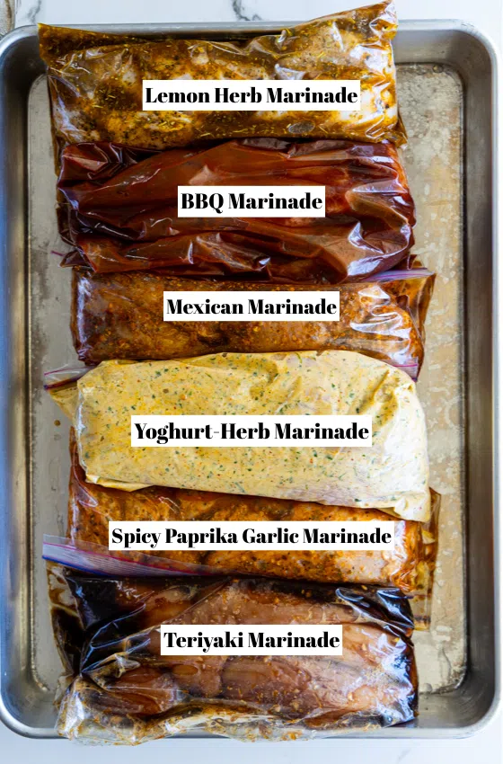 6 easy chicken marinade recipes n freezer bags.