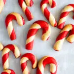 Cute candy cane cookies.