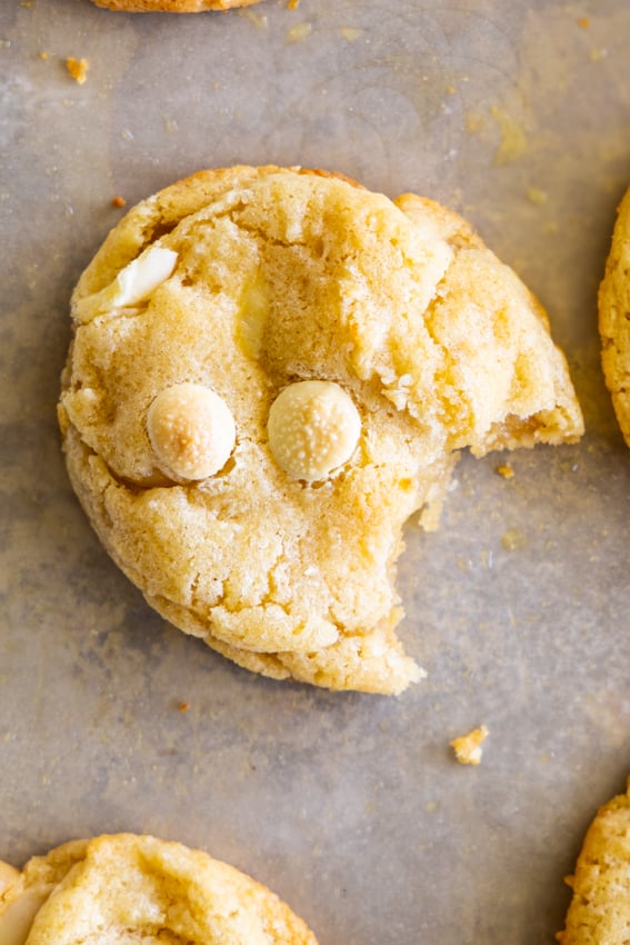 White Chocolate Macadamia Cookies.