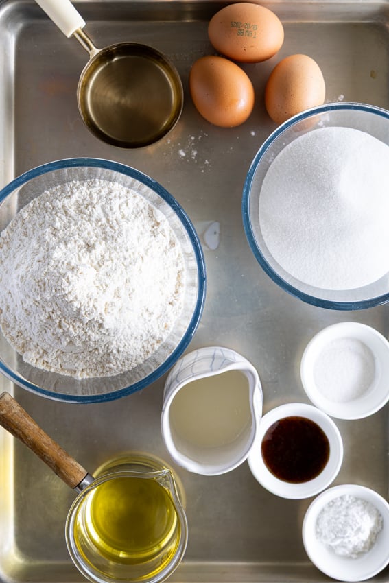 Ingredients for vanilla cake.