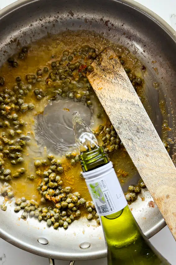 Lemon caper pan sauce.