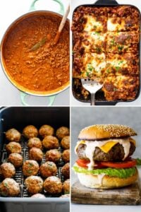Freezer meals with Ground beef.