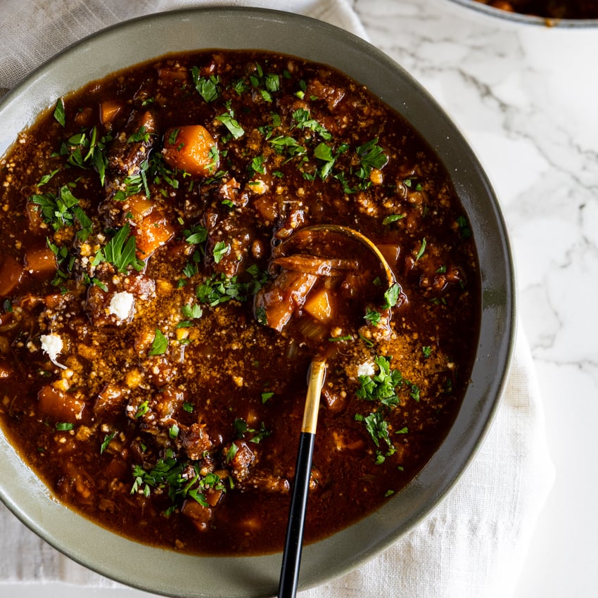 How to turn leftover stew into soup.