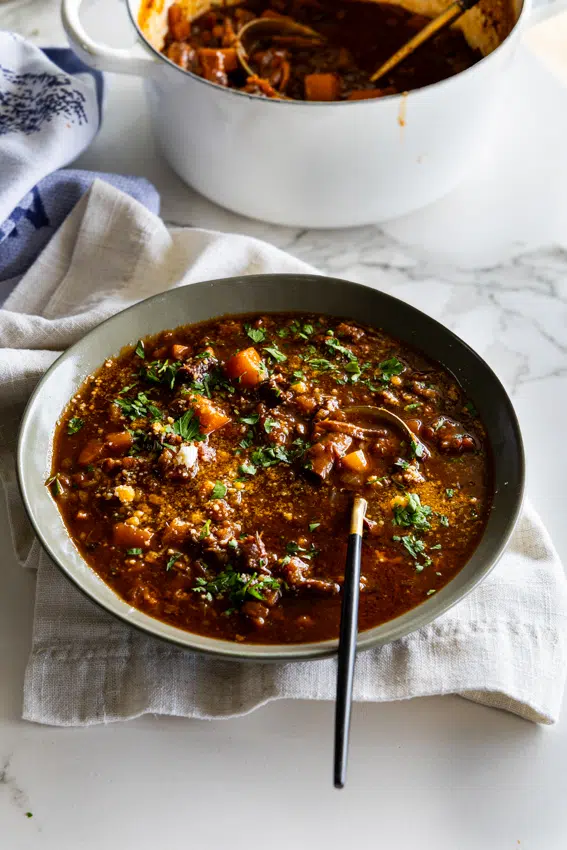 How to turn leftover stew into soup.