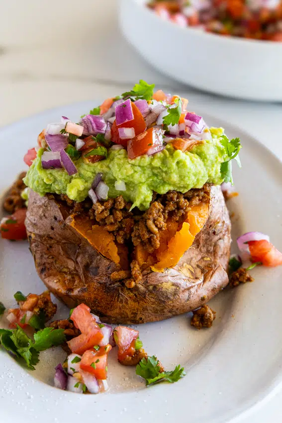 Taco Stuffed Sweet Potatoes.
