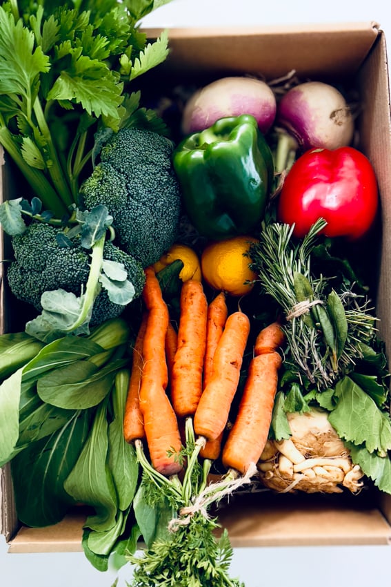 Market vegetable box.
