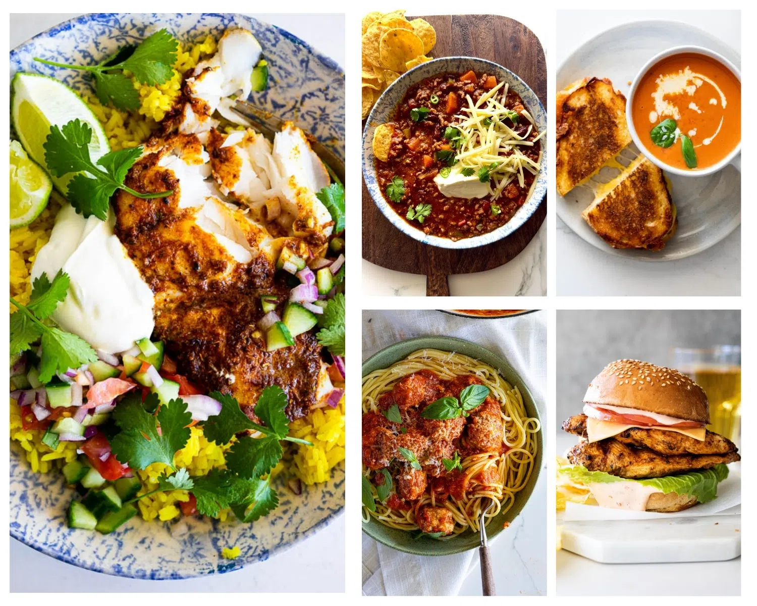 1 grocery shop, 5 simple dinner recipes.