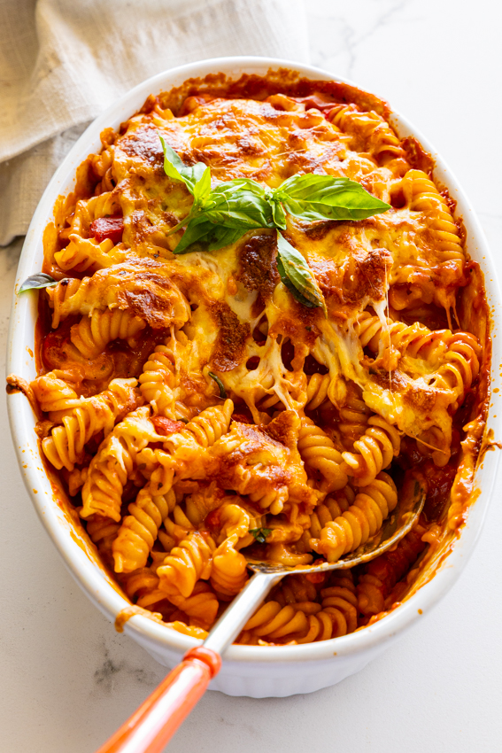 Cheese and tomato pasta bake