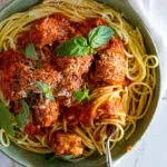 Pork Sausage Meatballs in tomato sauce