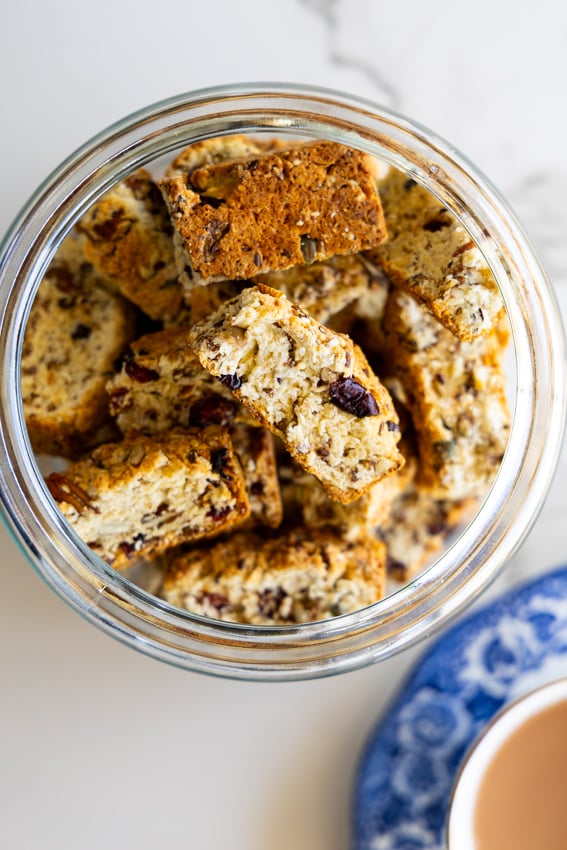 Easy seed and nut rusks with cranberries.