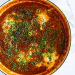 Easy Shakshuka with fresh herbs.
