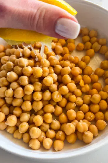 Marinated chickpeas.