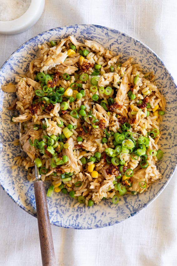 Easy chicken fried rice.